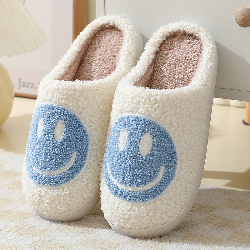Baby Blue & White Smiley Face Slippers